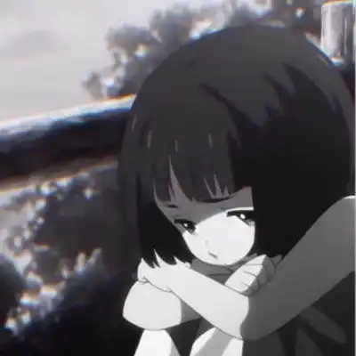 林弦黑白二次元动漫女生头像
