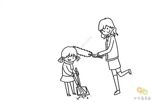 过年大扫除简笔画图片
