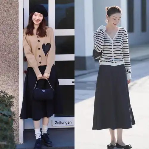 50岁女人少穿紧身裤,太土气了,奶奶衫半身裙,让你更年轻洋气
