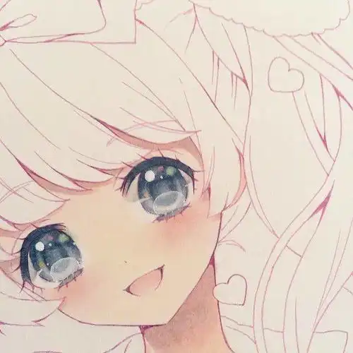 炒鸡可爱仙气的动漫人物女生马克笔插画线稿
