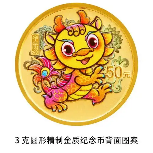 2024甲辰龙年贵金属纪念币图案正反面
