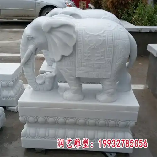 招财石雕大象临沂大象石材雕塑制作厂
