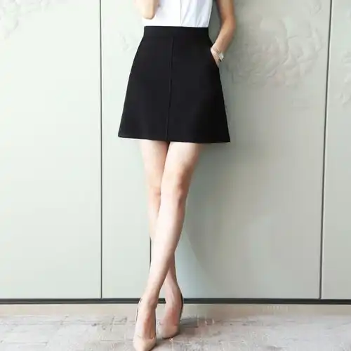 半身裙2020女新款弹力短裙工作裙子正装黑色a字裙高腰显瘦伞裙
