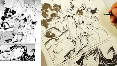 就是喜欢手绘漫画的感觉原创黑白漫画原稿勾线点进来一起做漫画吧
