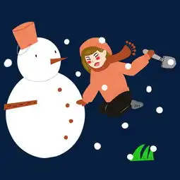 冬季可爱雪地堆雪人场景图片素材其他格式下载动漫人物大全
