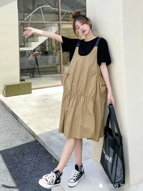 甜辣风盐系炸街微胖酷酷风格女装套装夏孕妇网红孕中期港味两件套
