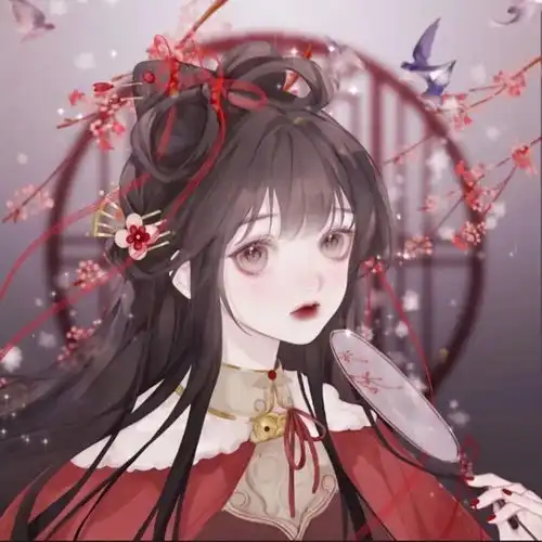 手绘动漫古风女生头像
