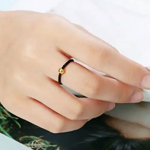 迷你金珠戒指编法教程编织网红小金珠戒指,轻松diy
