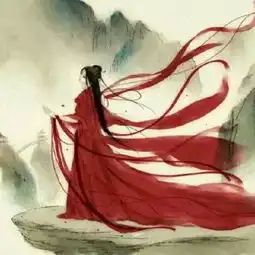 求一幅手绘红衣霸气的古装美女图或是拿剑的白衣女子
