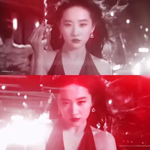 刘亦菲穿红裙热舞热烈浪漫头别红花风情万种
