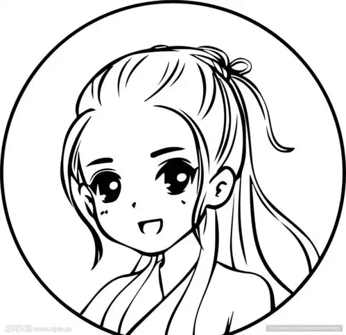 古装女孩线稿设计图卡通设计
