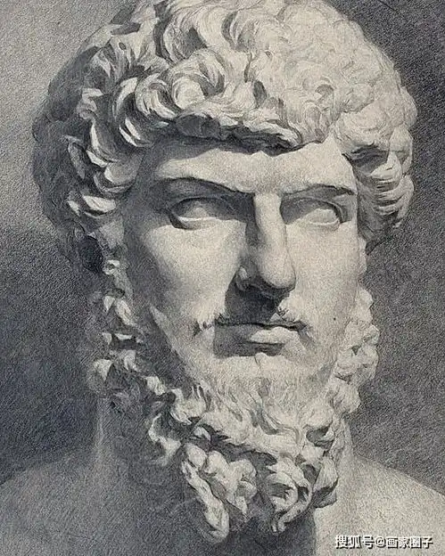 列宾美院石膏素描,别再说没有临摹素材啦
