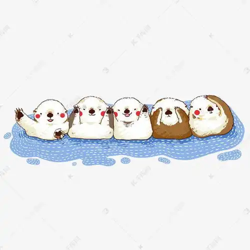 可爱宠物小海獭卡通插画素材图片免费下载千库网
