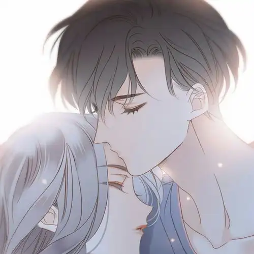 动漫接吻情头一左一右超甜秀恩爱超虐狗的情头
