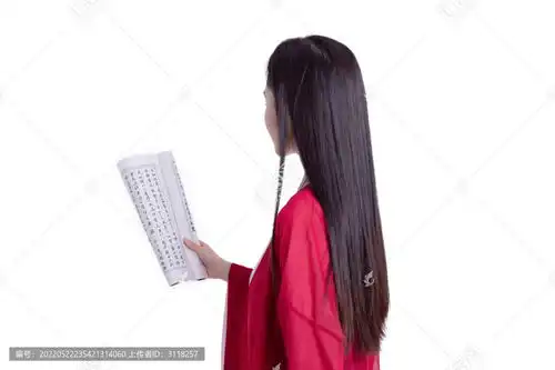 红衣古装美女读书图片素材下载人物百态素材下的艺术造型图片素材
