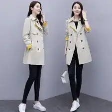 2021春季新款气质流行女短款韩版宽松风衣
