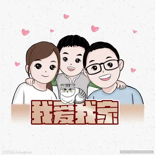 手绘卡通全家福家人头像定制设计图
