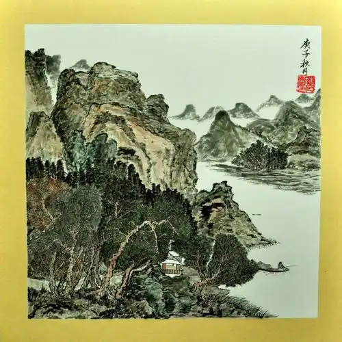 招财风水风景山水画

