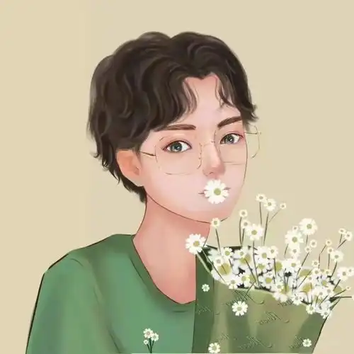 好看的手捧花手绘情头
