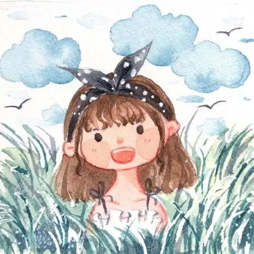 甜词水彩手绘卡通小清新插画头卡通动漫头像我要个性网
