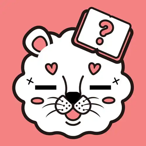 爱学习的小问号哈狮喵ai插画吉祥物
