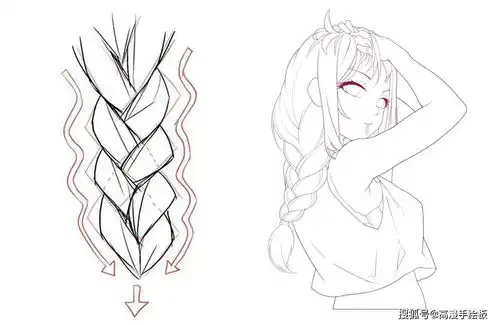 二次元少女的必备发型麻花辫画法详解
