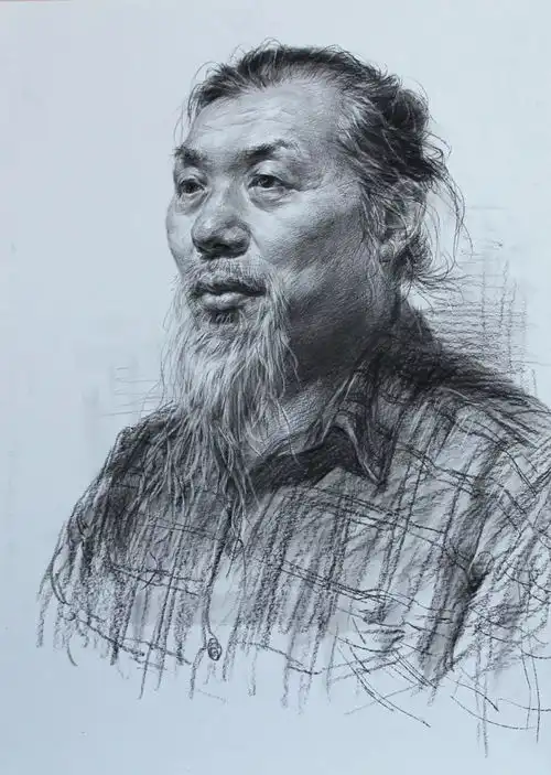 老年人素描头像不会画要把握好这几点看看
