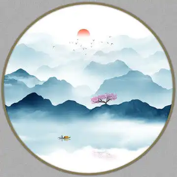 旭日东升山水画设计模板下载其他设计素材下的装饰画设计设计模板
