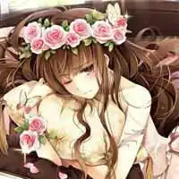 头上带花短发卡通头像女生的微信头像图片大全
