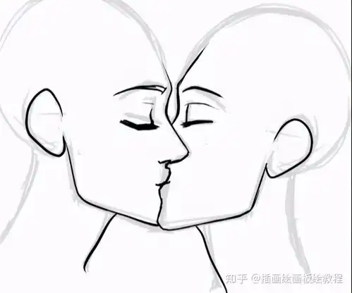 动漫人物接吻姿势怎么画教你人物侧面接吻姿势的画法教程
