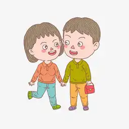 卡通手绘人物牵手逛街情侣图片素材其他格式下载动漫人物大全
