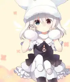 一只蓝瞳一只红瞳白色的头发的动漫女生
