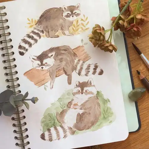 水彩插画温馨治愈的手绘小插画
