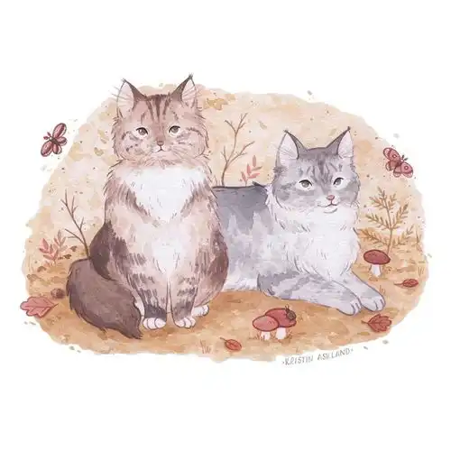 水彩插画温馨治愈的手绘小插画
