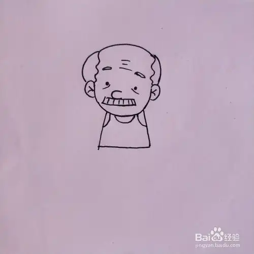 怎么画老爷爷卡通简笔画
