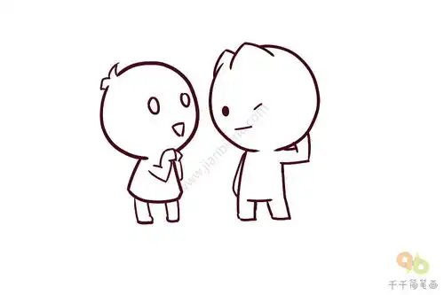 好朋友一起走漫画简笔画图片大全
