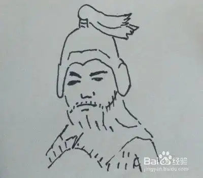 线描画曹操头像三国人物
