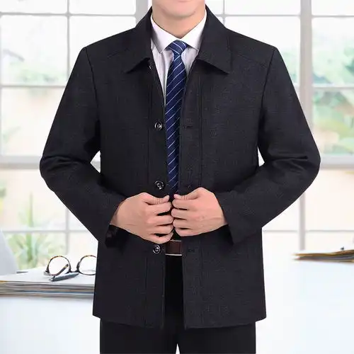 中年男士外套春秋款夹克衫男大码中老年男装春季薄款爸爸装衣服男
