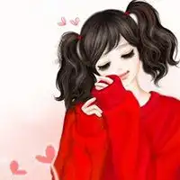 美女卡通微信头像红色微信头像图片大全
