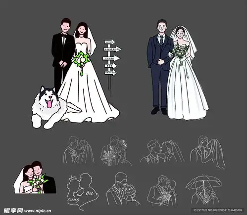 婚礼男女头像logo图片设计图
