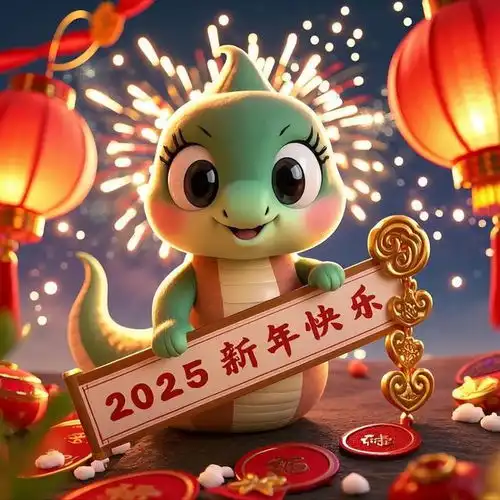 接住祝福接住财运2025好运常在灵蛇来拜年
