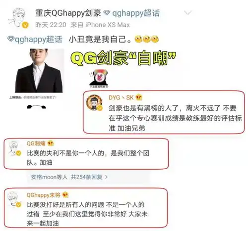 qg多人登上冬冠黑榜,教练剑豪发文自嘲小丑竟是我自己
