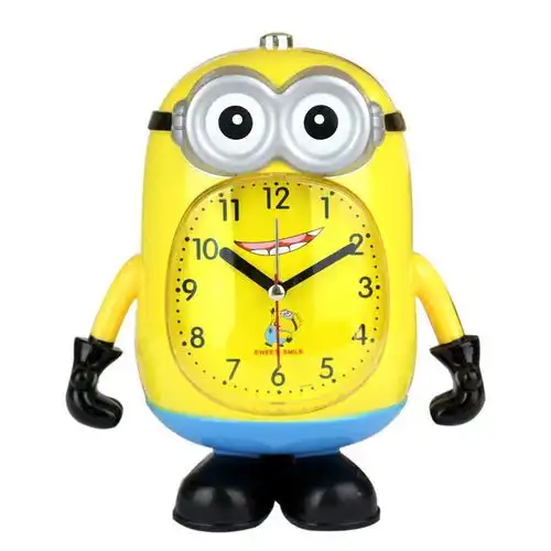 卡通闹钟儿童会说话闹钟创意学生可爱床头静音多功能小钟表学生用
