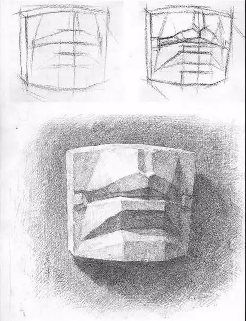 图解素描几何体,头像,五官的透视,明暗,适合教学和零基础临摹
