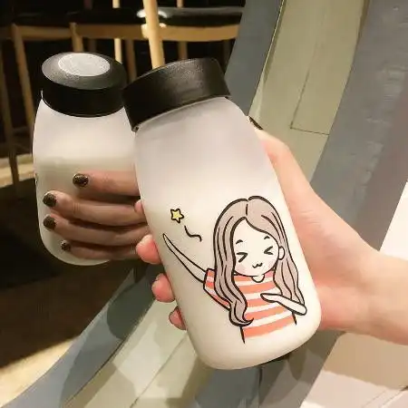 水杯女学生韩版塑料防漏情侣大容量防摔简约卡通个性可爱男儿童杯
