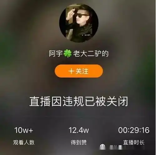 快手驴家阿宇被官方强制关播私信反馈再被封禁
