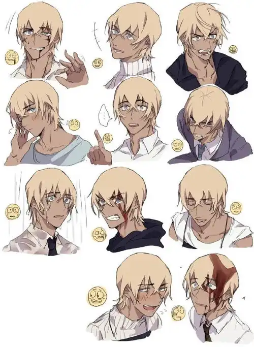 名侦探柯南动漫画男生多角度超帅气
