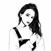 手绘黑白超酷的时尚少女头像黑白头像必备
