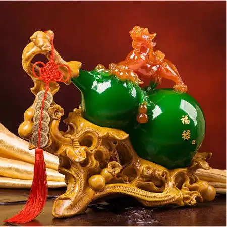 普润大号招财辟邪玉貔貅树脂工艺品家居办公摆件商务送礼品绿葫芦图片大全邮乐官方网站
