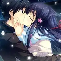 唇齿相依问情深二次元唯美系情侣亲吻头像
